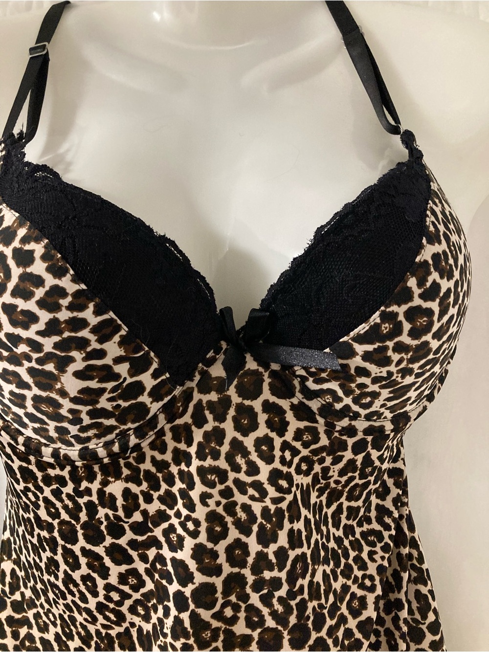 Unbranded Brand Leopard Print Lace Babydoll Lingerie Chemise Nightie - Picture 2 of 5